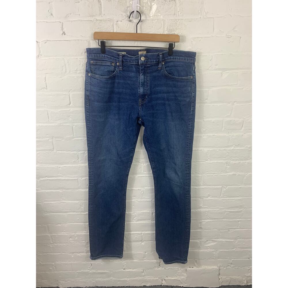 J. Crew Women's Straight Leg Denim Jeans Mid Rise Stretch Blue Size W36XL36